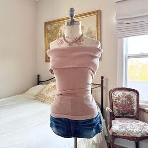 y2k express blush off shoulder knit top size medium